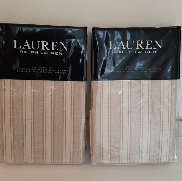 Lauren Ralph Lauren Bedding Lauren Ralph Lauren Euro Graydon Bold Stripe Shams Msrp 27 Dune